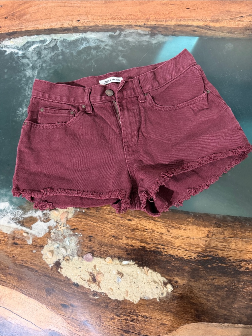Billabong High-Rise Frayed Hem Shorts